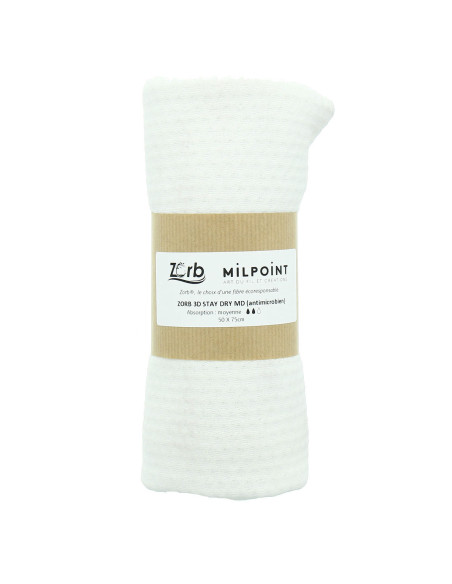 Cupão de tecido absorvente médio Zorb 3D Stay Dry antimicrobiano 50 x 75 cm - Branco