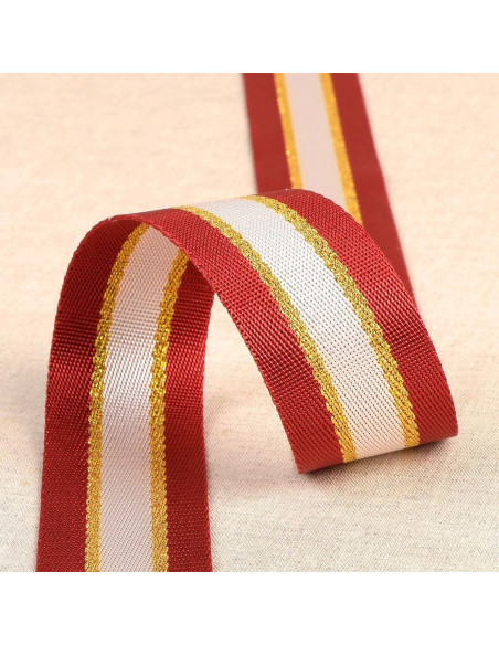Alça de ombro lurex - Vermelho e dourado