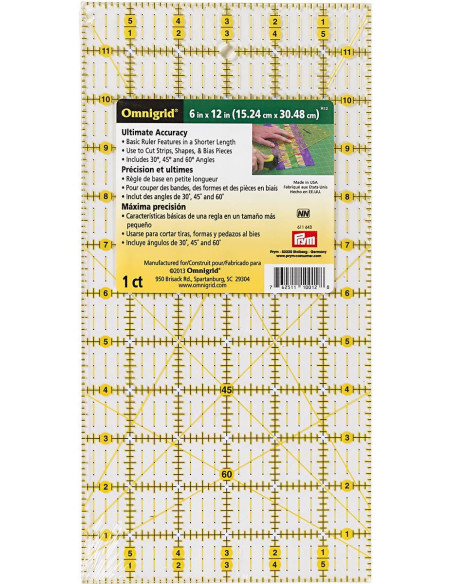 Régua patchwork Omnigrid 6 x 12 polegadas