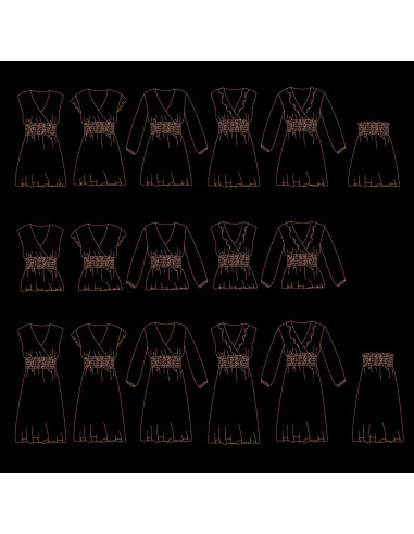 Molde de blusa, saia e vestido Sifnos - Ikatee