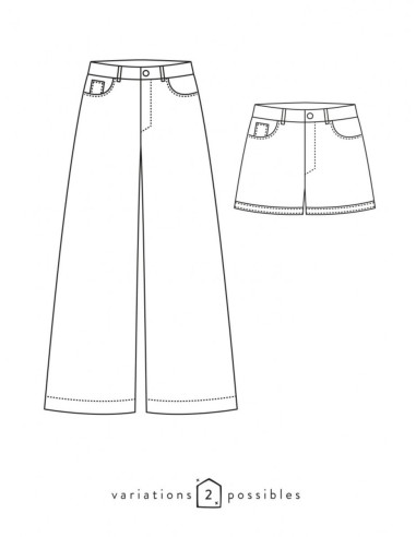 Molde de calça larga California - Atelier Scämmit
