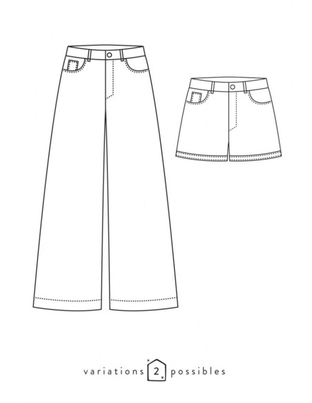 Molde de calça larga California - Atelier Scämmit