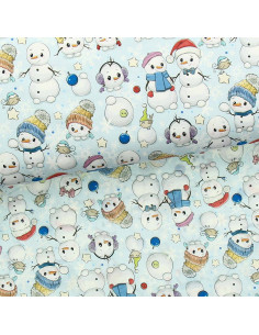 Tecido de algodão premium - Boneco de neve