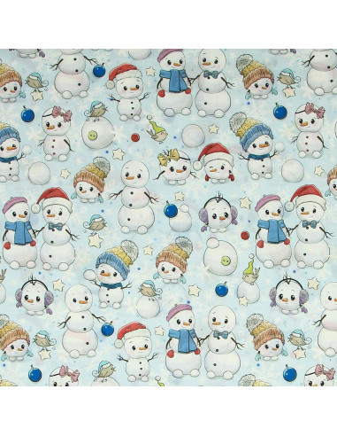 Tecido de algodão premium - Boneco de neve