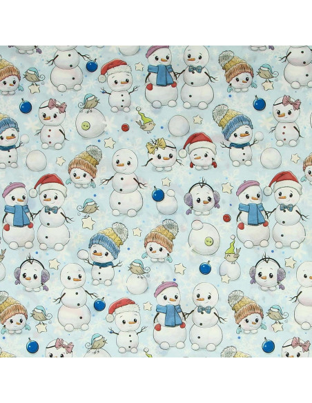 Tecido de algodão premium - Boneco de neve