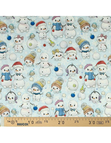 Tecido de algodão premium - Boneco de neve