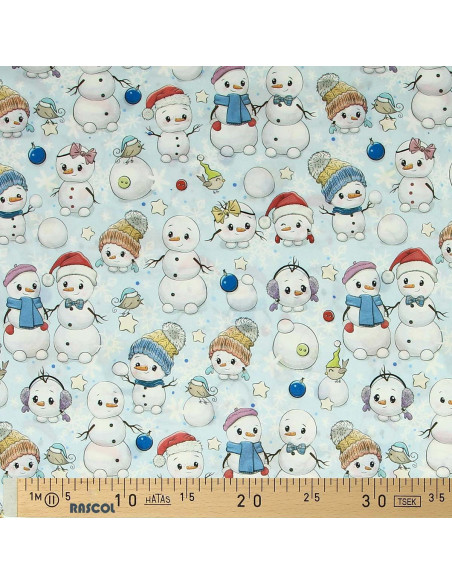 Tecido de algodão premium - Boneco de neve