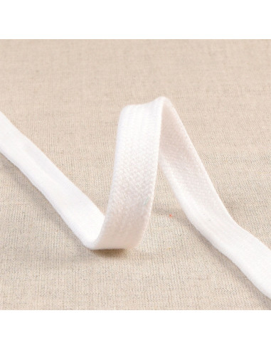 Cordão trançado plano para moletom - Branco