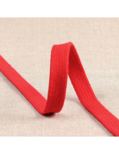 Cordão trançado plano para moletom - Vermelho