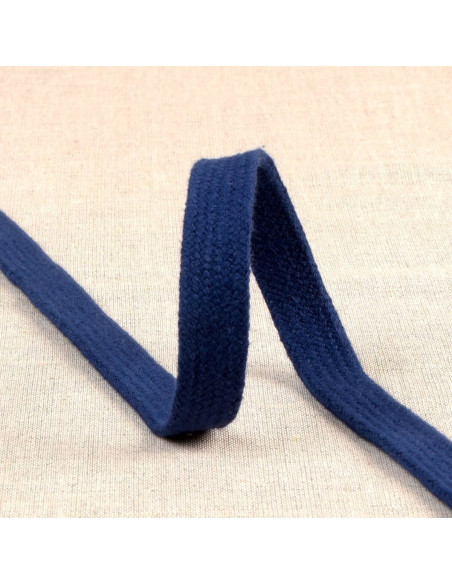 Cordão trançado plano para moletom - Azul marinho