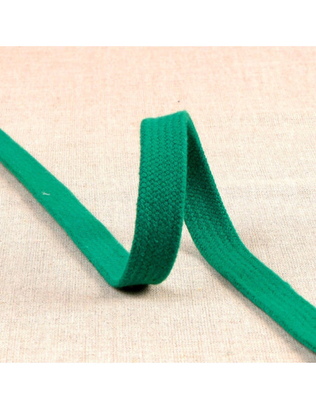 Cordão trançado plano para moletom - Verde
