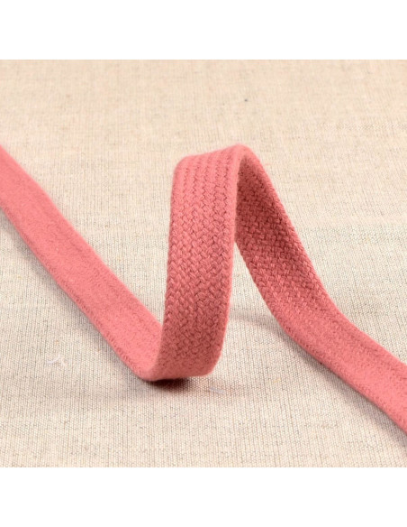 Cordão trançado plano para moletom - Rosa velho