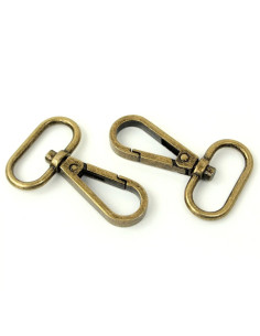 Conjunto de 2 mosquetões de metal - Antigo 25 mm