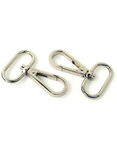 Conjunto de 2 mosquetões de metal - Prata 25 mm