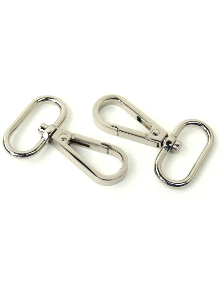 Conjunto de 2 mosquetões de metal - Prata 25 mm