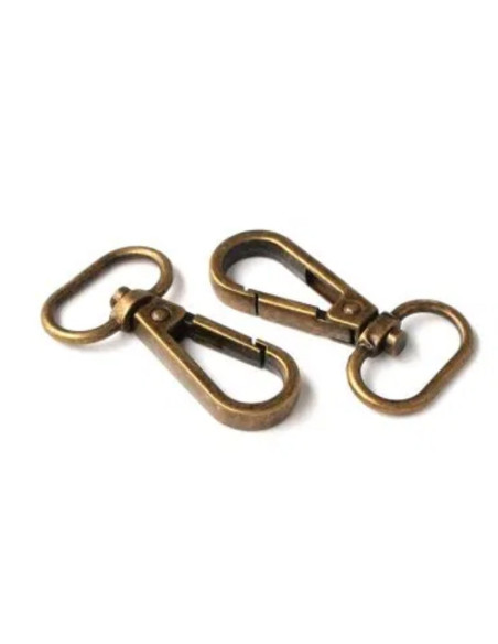 Conjunto de 2 mosquetões de metal - Antigo 19 mm