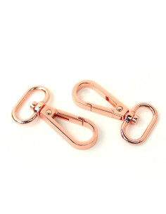 Conjunto de 2 mosquetões de metal - Ouro rosa 19 mm