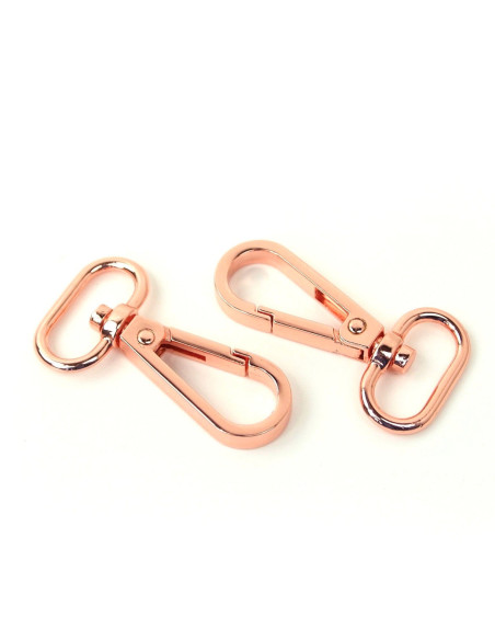 Conjunto de 2 mosquetões de metal - Ouro rosa 19 mm