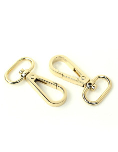 Conjunto de 2 mosquetões de metal - Ouro 19 mm