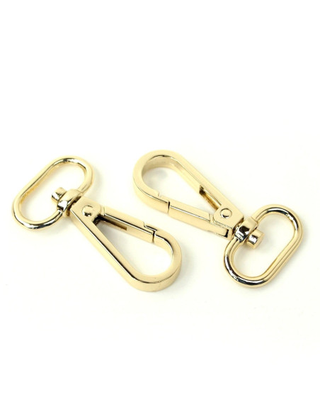 Conjunto de 2 mosquetões de metal - Ouro 19 mm