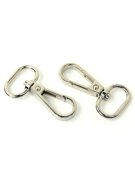 Conjunto de 2 mosquetões de metal - Prata 19 mm