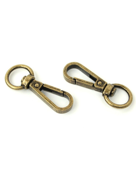 Conjunto de 2 mosquetões de metal - Antigo 12,7 mm