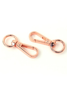 Conjunto de 2 mosquetões de metal - Ouro rosa 12,7 mm