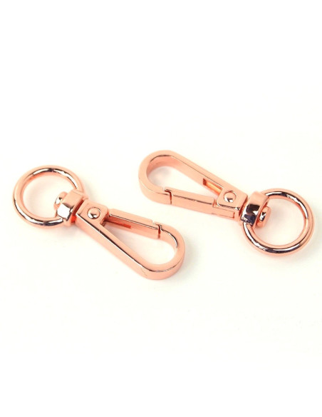 Conjunto de 2 mosquetões de metal - Ouro rosa 12,7 mm