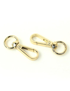 Conjunto de 2 mosquetões de metal - Ouro 12,7 mm