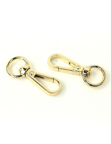 Conjunto de 2 mosquetões de metal - Ouro 12,7 mm