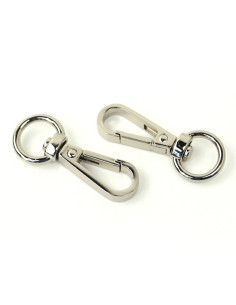 Conjunto de 2 mosquetões de metal - Prata 12,7 mm