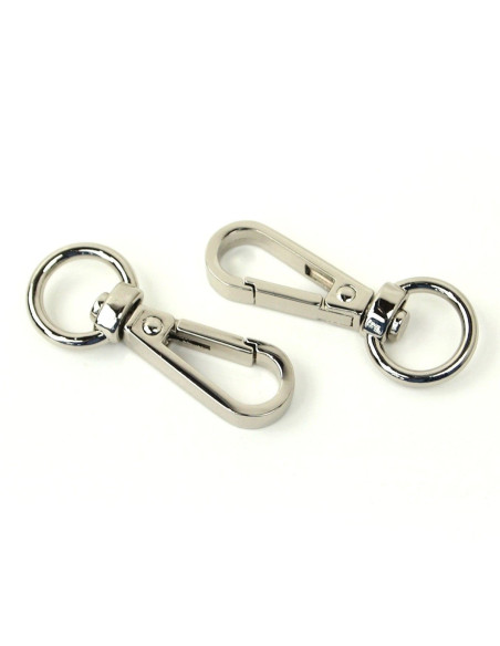 Conjunto de 2 mosquetões de metal - Prata 12,7 mm