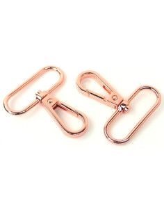 Conjunto de 2 mosquetões de metal - Ouro rosa 38 mm