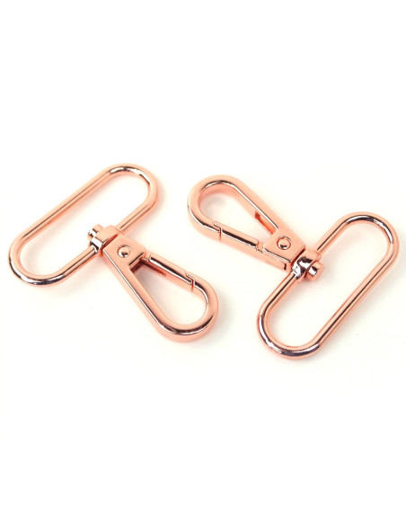 Conjunto de 2 mosquetões de metal - Ouro rosa 38 mm