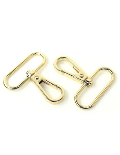 Conjunto de 2 mosquetões de metal - Ouro 38 mm