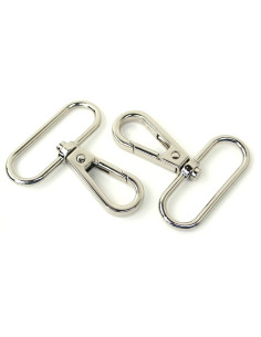 Conjunto de 2 mosquetões de metal - Prata 38 mm