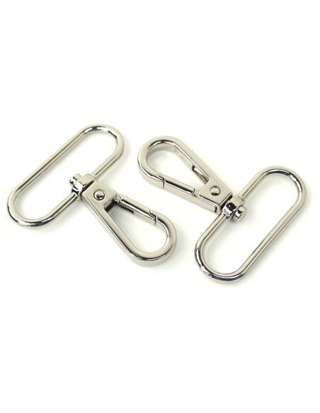 Conjunto de 2 mosquetões de metal - Prata 38 mm