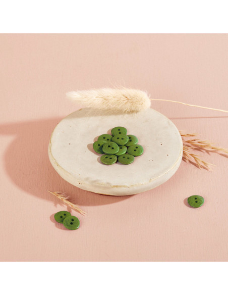Botão Corozo Jaipur - Folha de Matcha