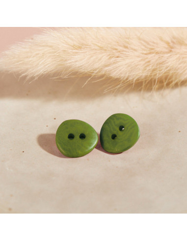 Botão Corozo Jaipur - Folha de Matcha