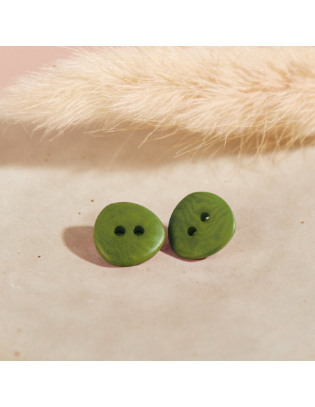 Botão Corozo Jaipur - Folha de Matcha