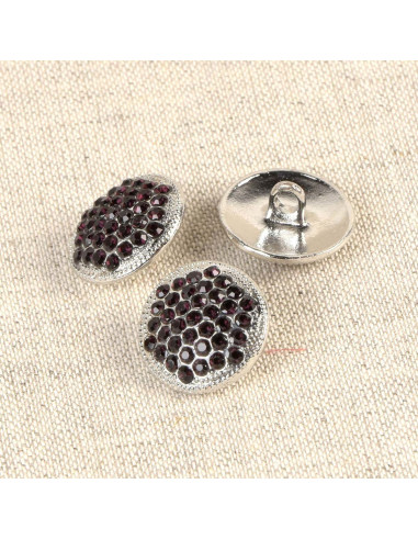 Botão strass Erakis - Lilás 17 mm