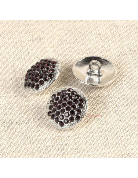 Botão strass Erakis - Lilás 17 mm