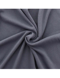 Tecido de malha tricotada jersey direito - Cinza azul