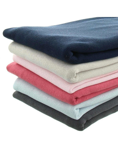 Tecido de malha tricotada jersey direito - Cinza azul