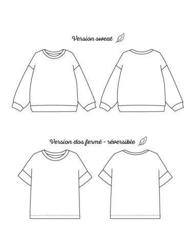 Padrão de moletom e t-shirt oversized Chouette - Marmaï Patterns