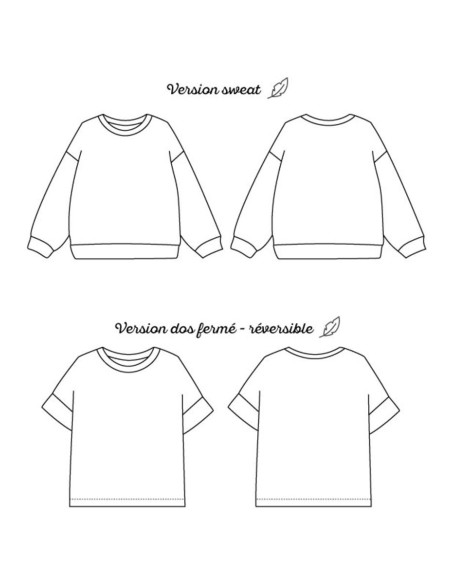 Padrão de moletom e t-shirt oversized Chouette - Marmaï Patterns