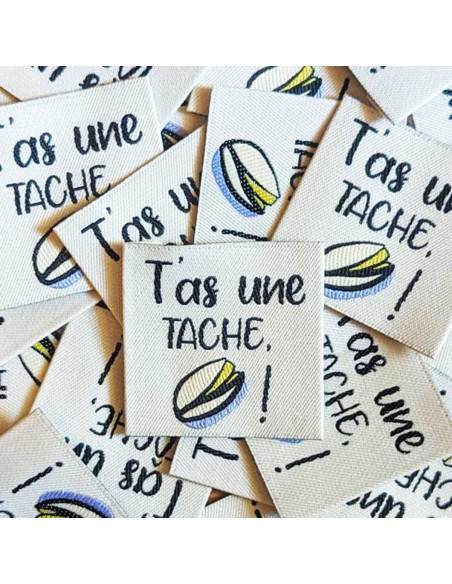 Conjunto de 6 etiquetas tecidas - Tens uma mancha Pistache