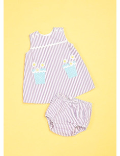 Molde de macacão, vestido e calça para bebês - Butterick 6905 2