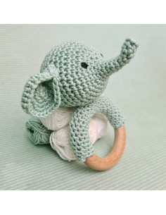Kit de crochê - Chocalho de elefante