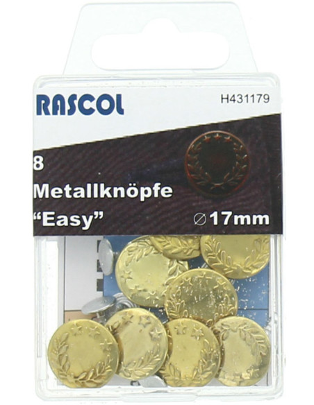 Caixa de 8 botões jeans 17mm Rascol - Ouro louros